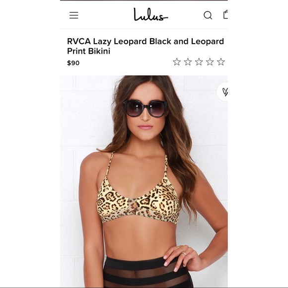 NWOT RVCA leopard print bikini top - Picture 1 of 8